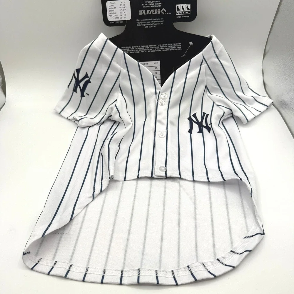 Pets First New York Yankees Pet Jersey Aaron Judge #99 Large White Pinstripe NEW